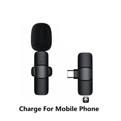 Wireless Lavalier Microphone Portable Audio Video Recording Mini Mic For I Phone Android Long Battery Life Live Broadcast Gaming
